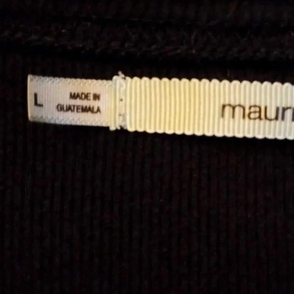 Vintage Y2K Maurices Graphic Flourish Rhinestone Black Long Sleeve Tee Women's L - Picture 16 of 16